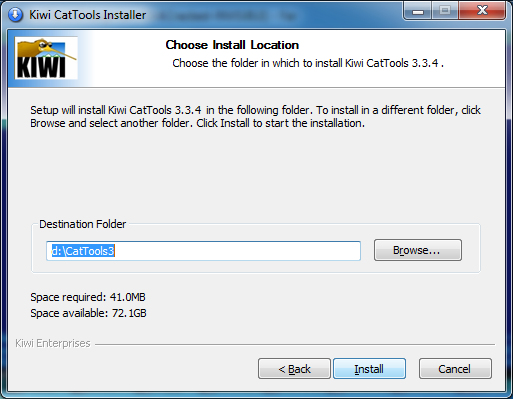 Kiwi CatTools install location