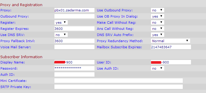 Конфигурация zadarma linksys spa3000