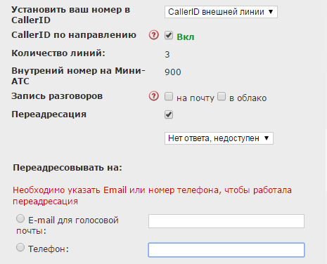 zadarma call forwarding